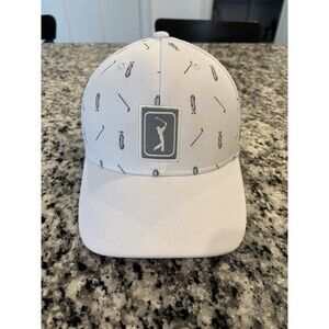 PGA Tour Pro Series Golf Print Adjustable Golf Hat - White
